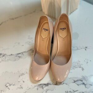 Fendi Eloise Pumps, Pale Pink, Black Heels Size 37 (US 7), Vintage
